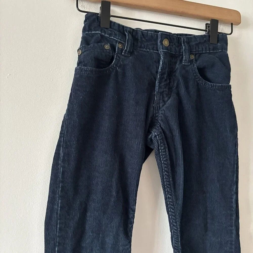 Gap Kids Blue Corduroy Pants Size 7 Straight Fit Holiday Christmas Church School